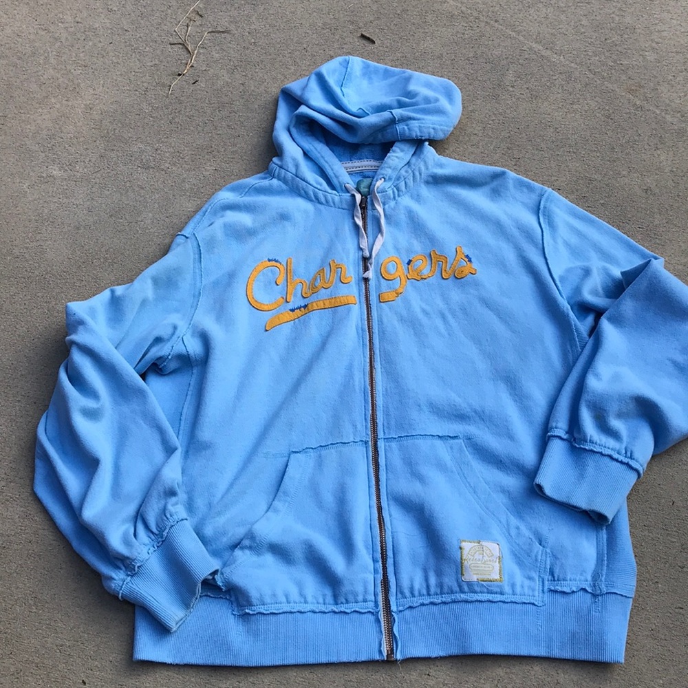 Retro sport Chargers zipper hoodie